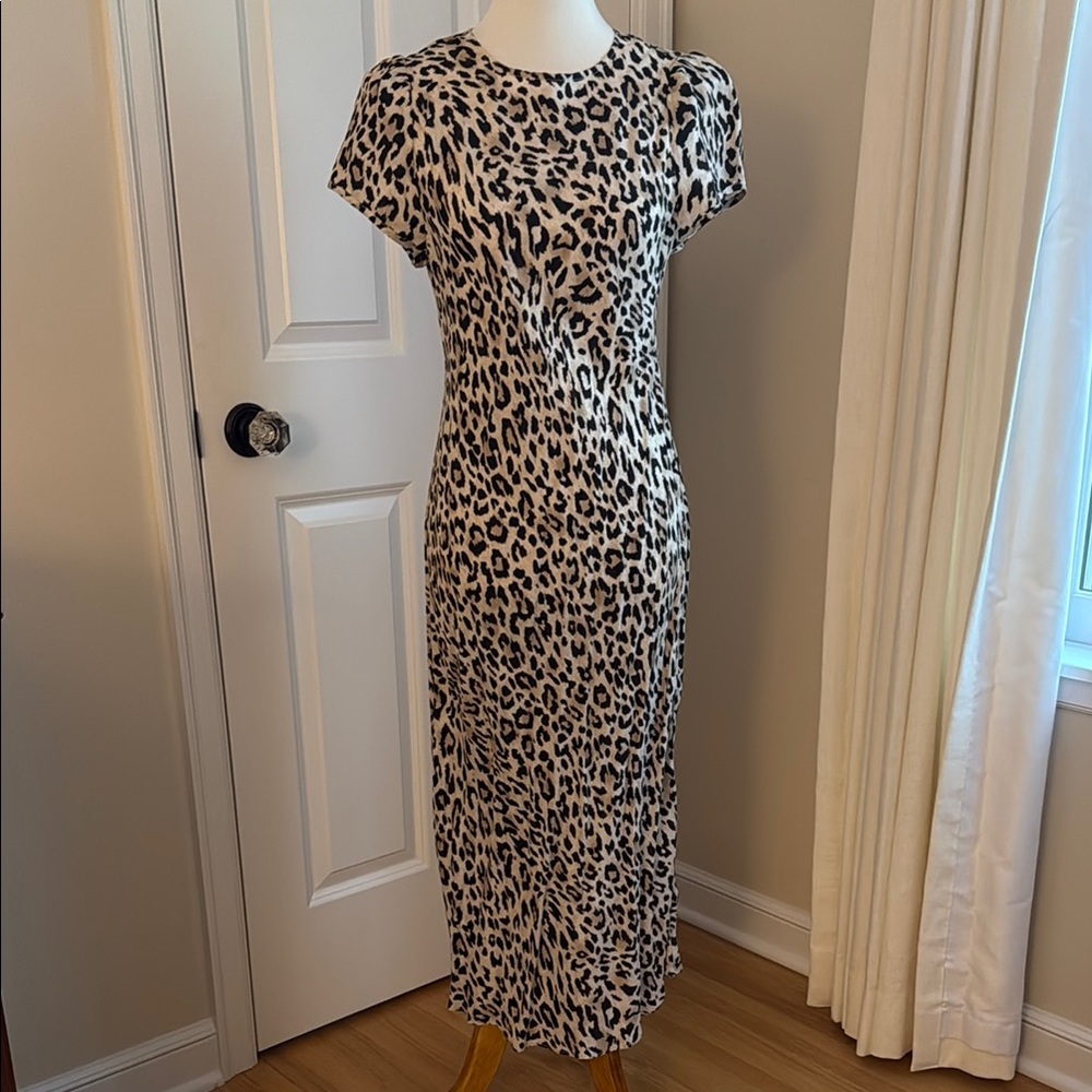NWT - J Crew Gwyneth Leopard Pring Slip Dress - Brown, Black & Tan - Size 10